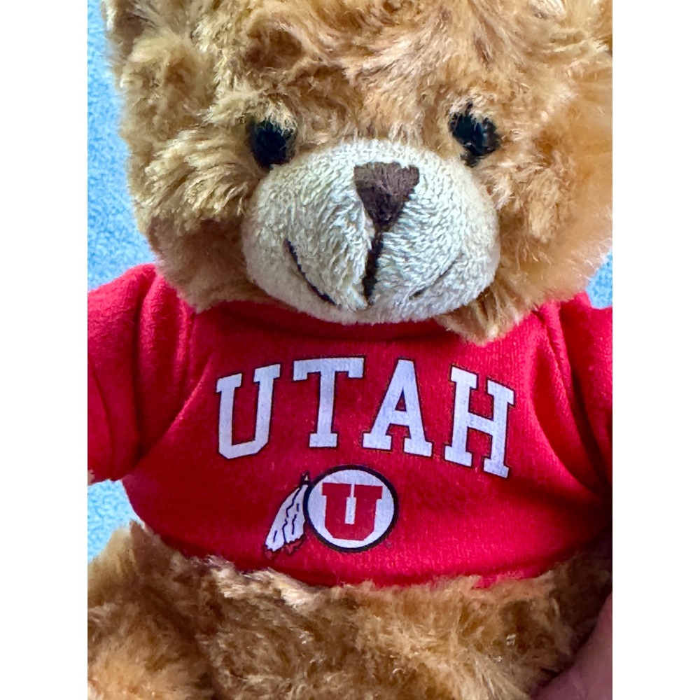 Plushland University of Utah Utes Teddy Bear‎ Red Shirt Mascot Plush 6 inch